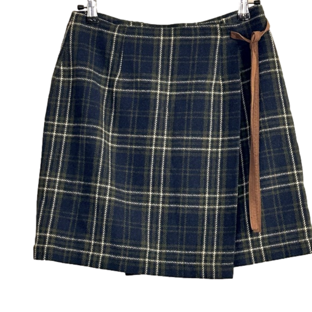 GAP Plaid Mini Skirt - Black and Brown